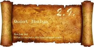 Quint Ibolya névjegykártya
